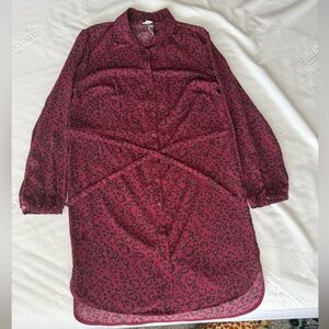a new day Burgundy Animal Print Dress